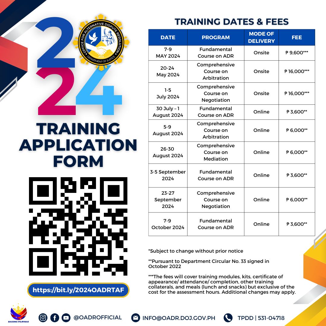 OADR Training Schedule